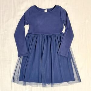 Carters Girls Dress Long Sleeve Size 10 Navy Blue Tulle